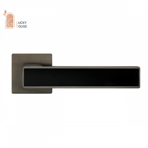 РУЧКА ДЛЯ ДВЕРЕЙ НА РОЗЕТЦІ DIPLOMAT SLIM A-2015/E20 MA/BLACK МВМРЧ 85 фото