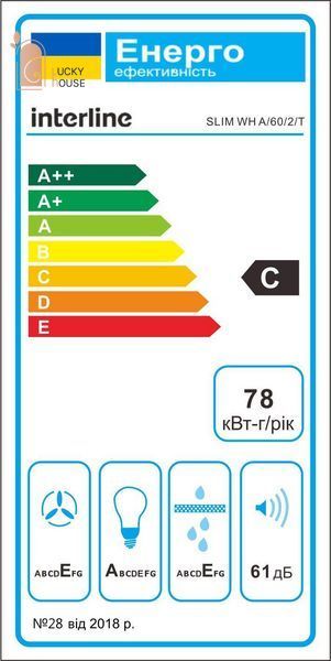 Витяжка Interline SLIM WH A/60/2/T SLIM WH A/60/2/T фото